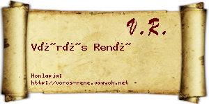 Vörös René névjegykártya